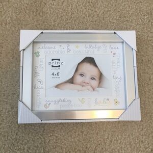 Prinz Silver 4x6 Photo Frame for new baby NIB
